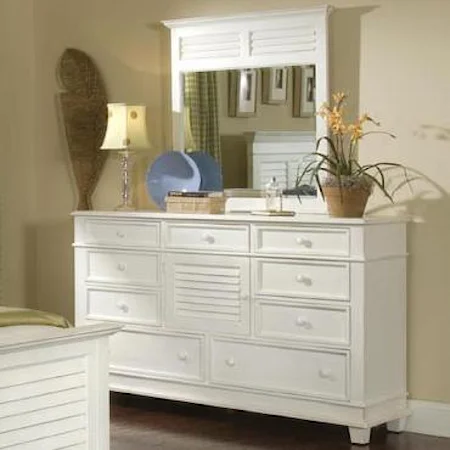 Triple Drawer Dresser with Landscape Mirror